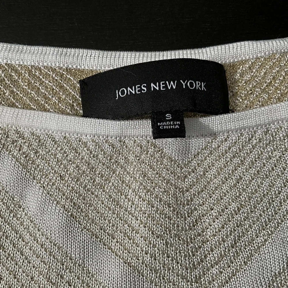 Jones New York Womens Chevron Stripe Long Sleeve Top Tunic Blouse Size S‎